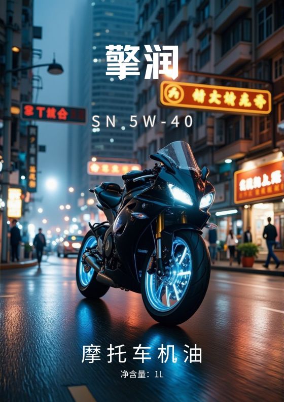 擎润 SN 5W-40 摩托车机油 1L